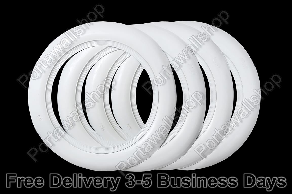 ATLAS 17-Inch Whitewall Portawalls - Set Of 4 Vintage Soft Tire Inserts - Free Shipping